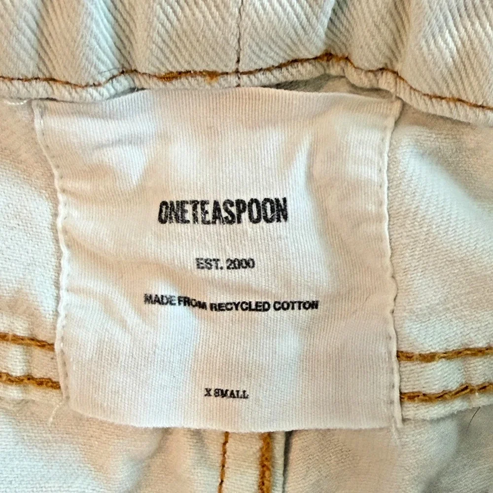 One Teaspoon Shabbies Womens Drawstring Boyfriend Jeans XS Minimalist Streetwear